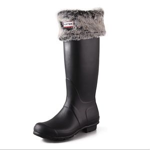 Hunter Boots Faux Fur Welly Socks